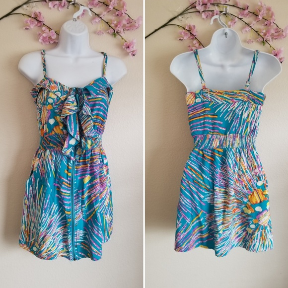 AKIRA multicolor starburst strap Dress small - Picture 5 of 9